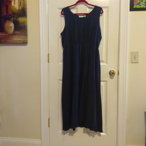 Denim & Co  Women's  Navy Sleeveless Cotton Lined Maxi Dress Size XL